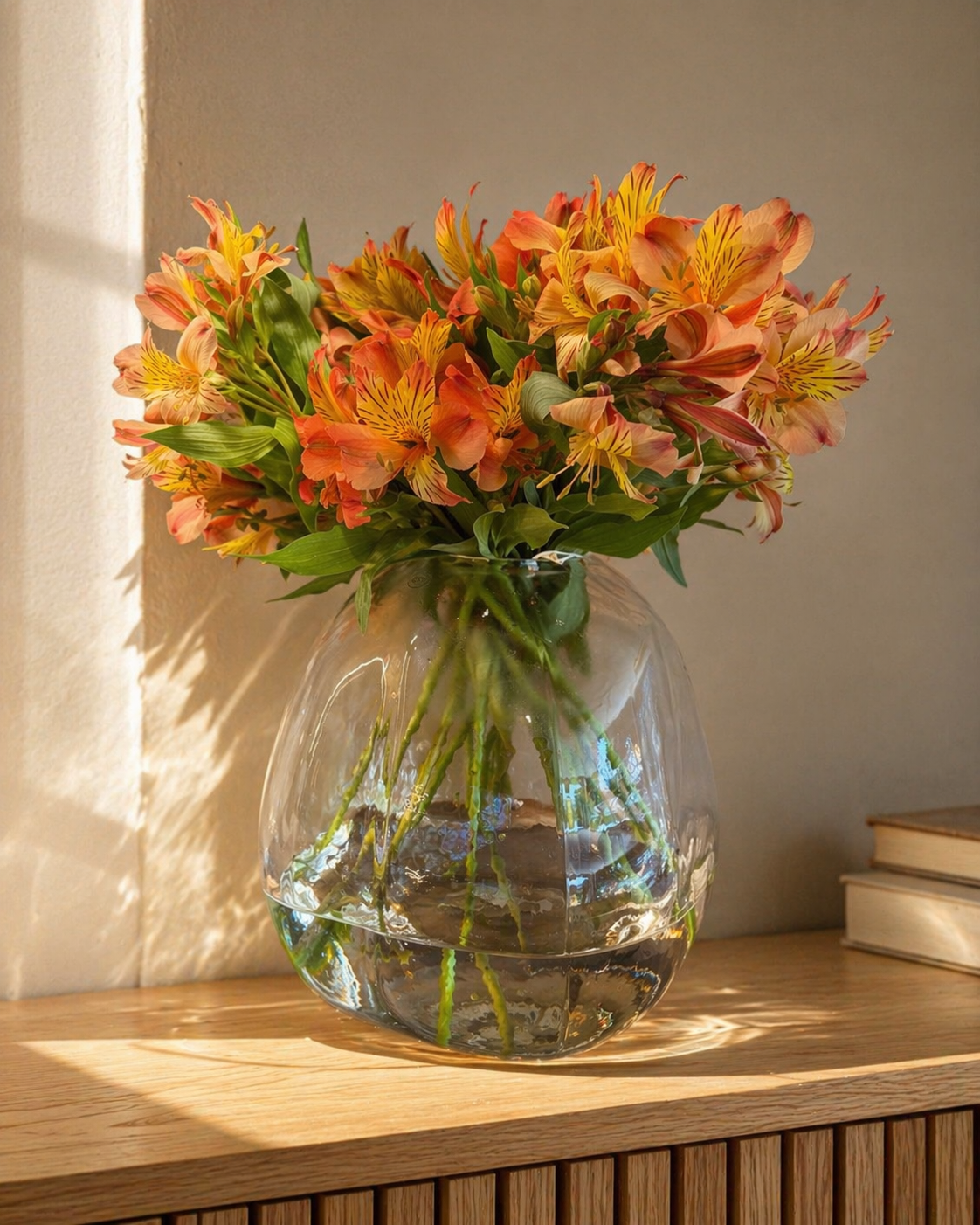 Jarrón Pebel - de vidrio transparente