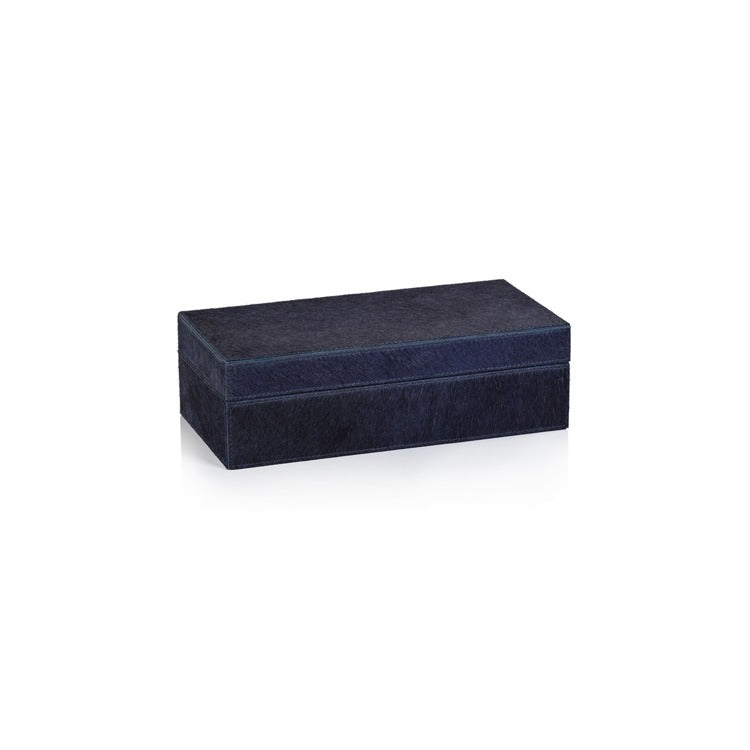 Caja Corviglia Hair-On-Hide Leather en color Navy