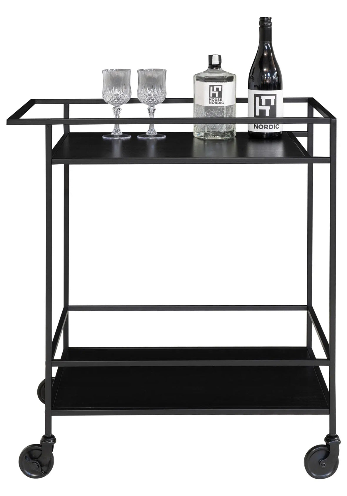 Vita Bar Trolley Carrito de Bar Acero Negro