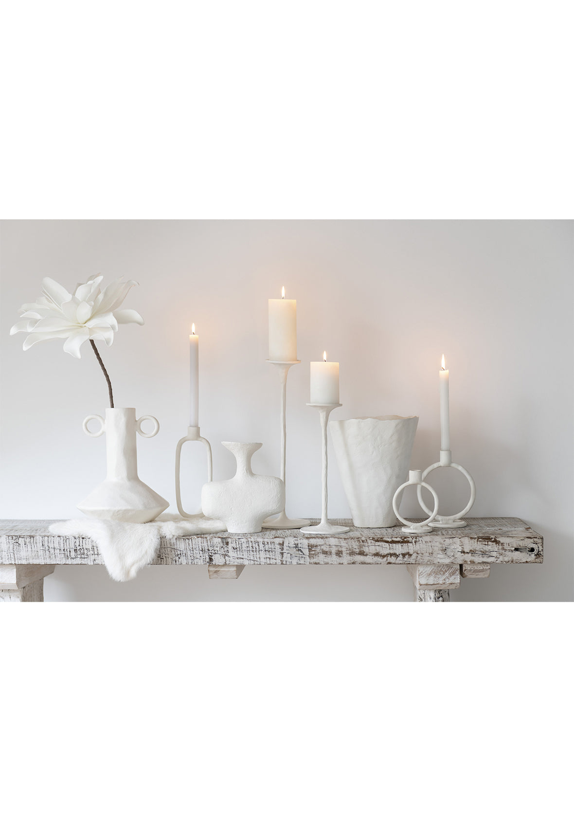 Flor decorativa artificial blanca EVA