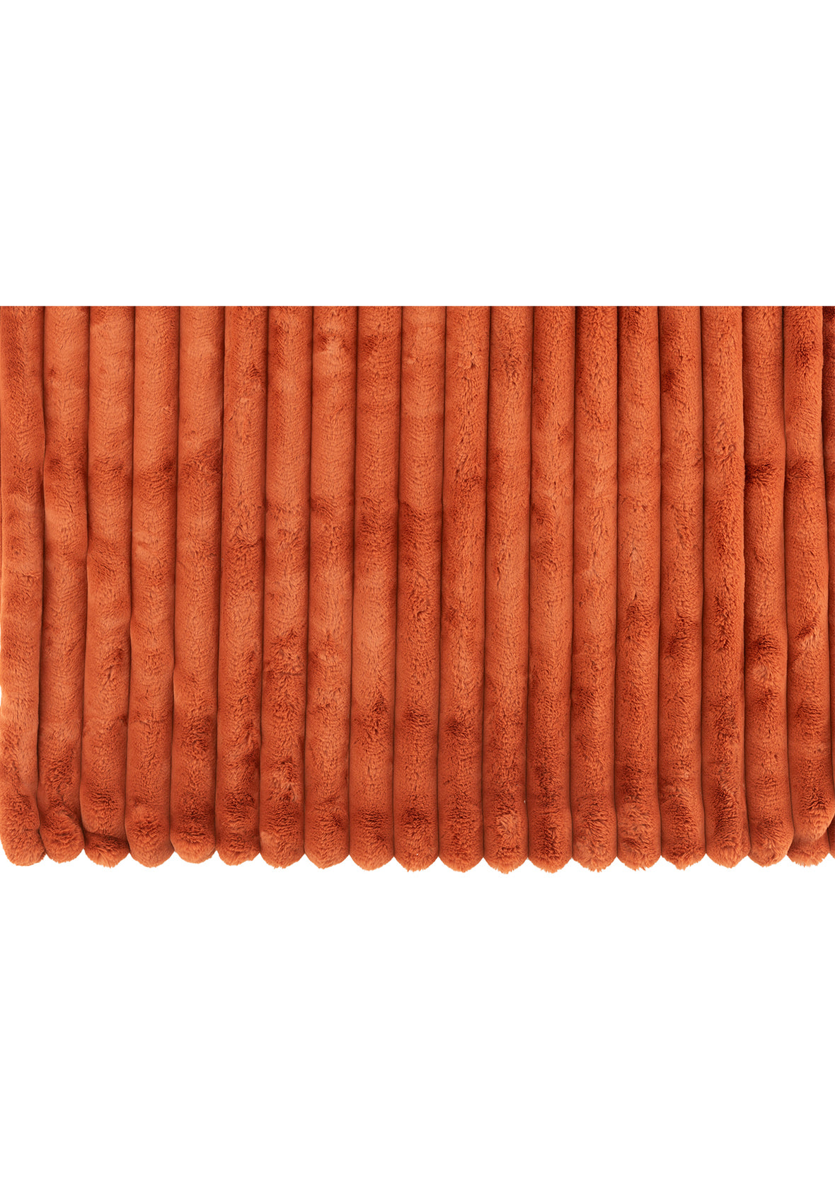 Frazada Plaid Corduroy Naranja Acanalada
