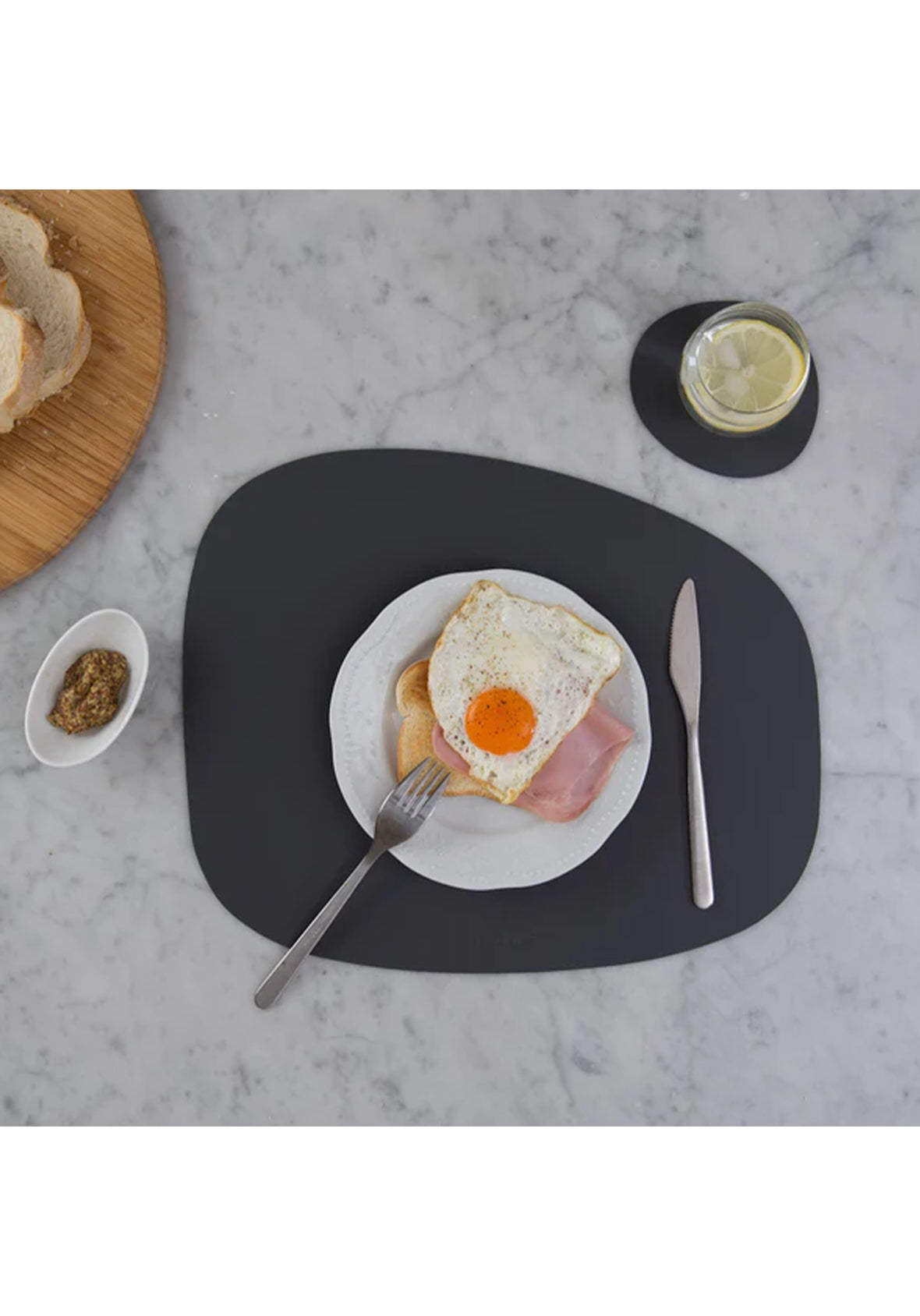 Set de 4 Manteles Individuales de mesa "Stone" en cuero reciclado