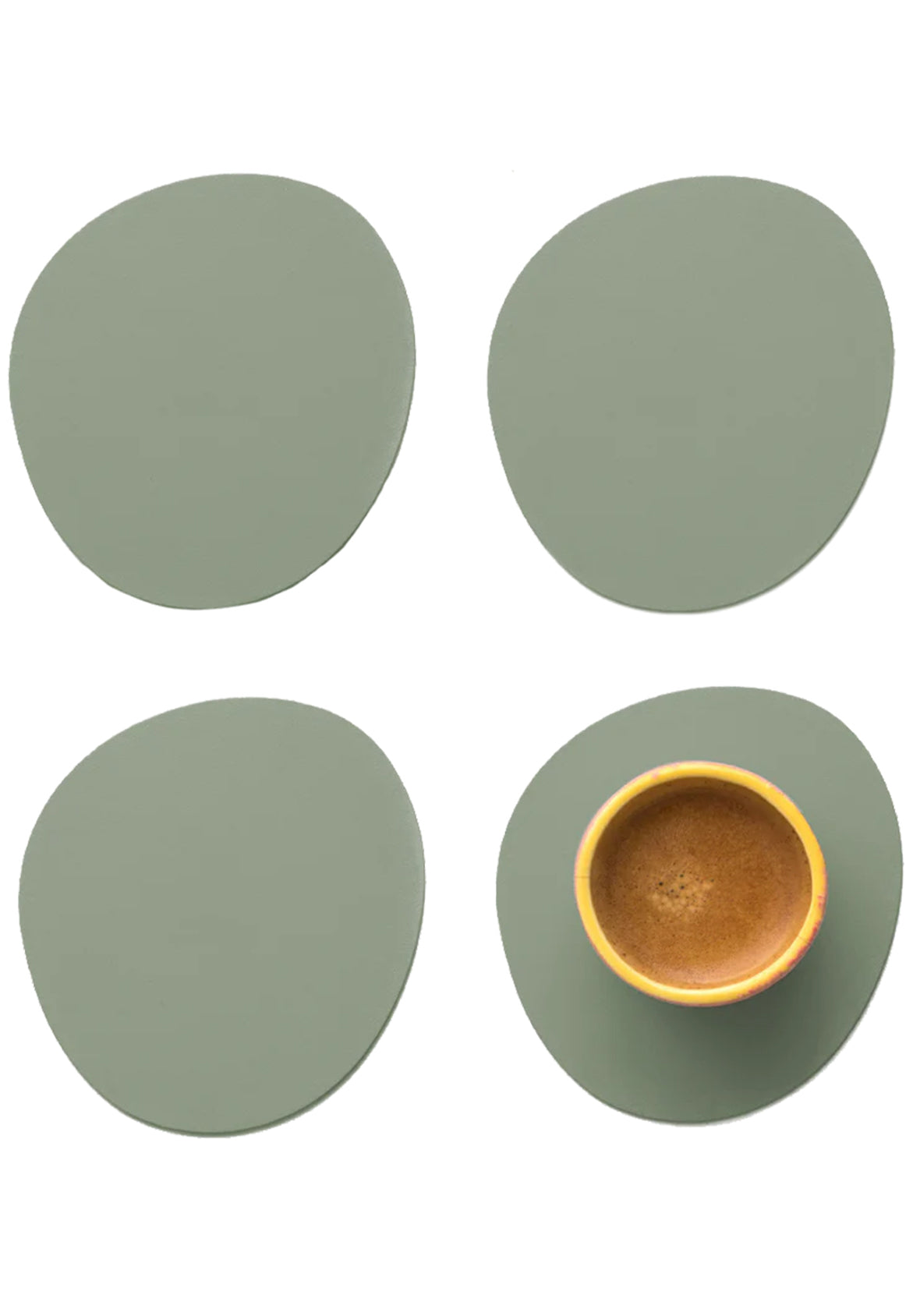 Set de 4 Portavasos Piedra de Cuero Reciclado