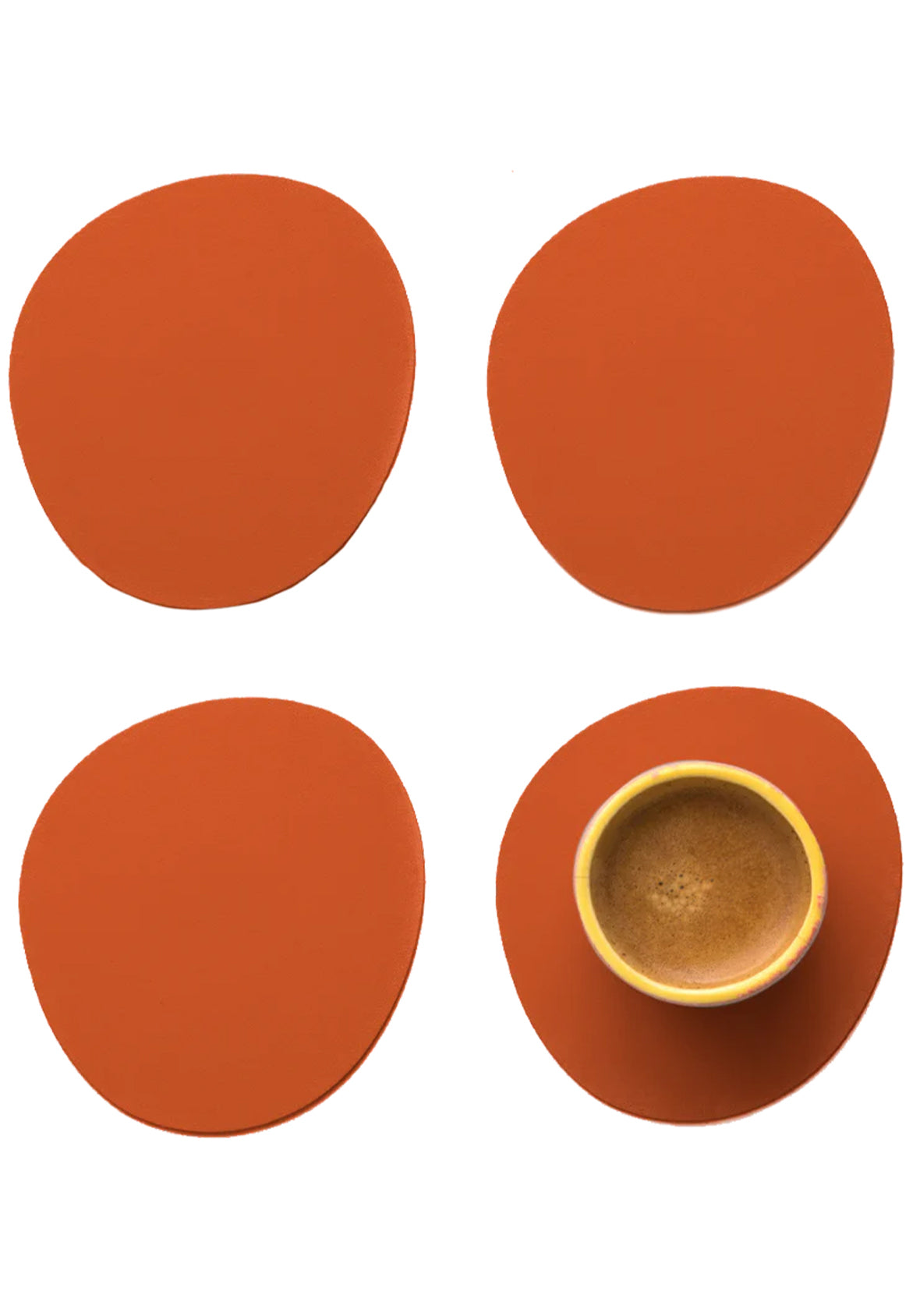 Set de 4 Portavasos Piedra de Cuero Reciclado