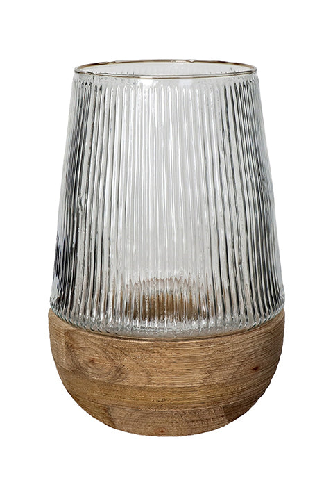 Jarrón Hurricane- de madera de mango · Natural