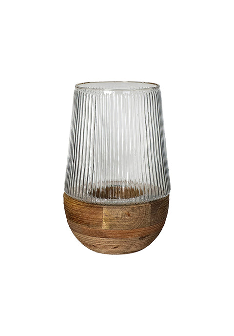 Jarrón Hurricane- de madera de mango · Natural