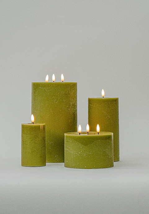 Vela Noruega grande sin flama blanca de 3 mechas