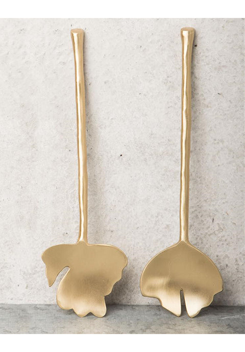 Set de 2 servidores para ensalada en forma de hoja