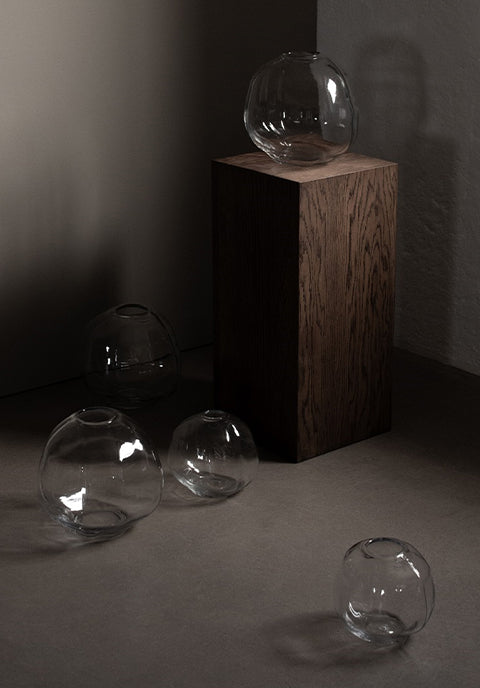 Jarrón Pebel - de vidrio transparente