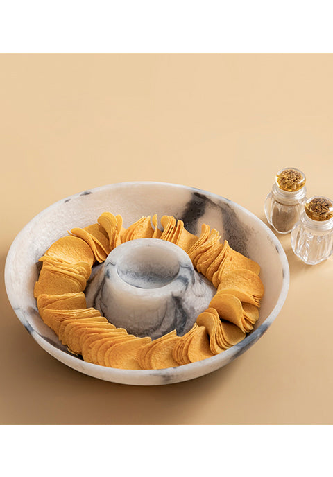 Plato chip and dip Enzo- de resina gris