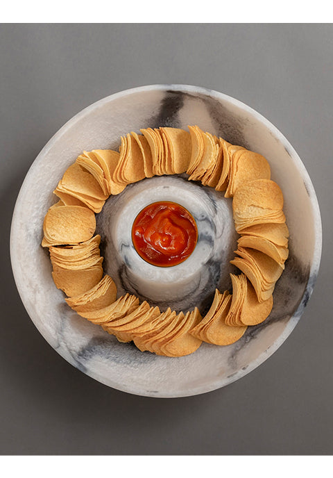 Plato chip and dip Enzo- de resina gris