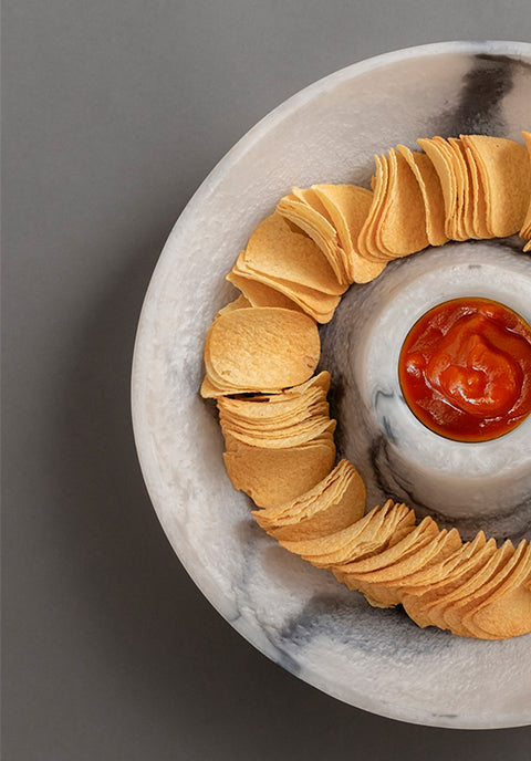 Plato chip and dip Enzo- de resina gris