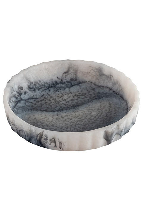 Set de 3 bowls Aria- de resina gris con borde curvo