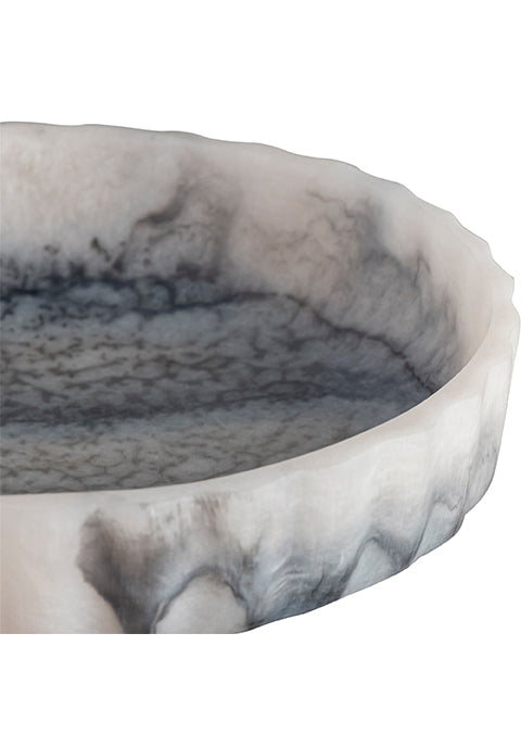 Set de 3 bowls Aria- de resina gris con borde curvo