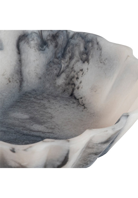 Set de 2 bowls florales Liam- de resina gris
