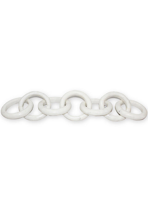 Cadena decorativa de mármol Chiaka -blanca de 7 eslabones