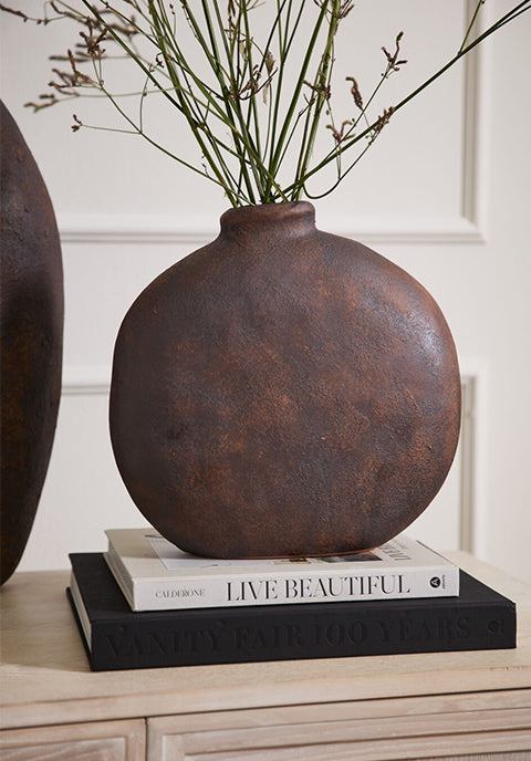 Jarrón Fernando de terracota en tono café cálido