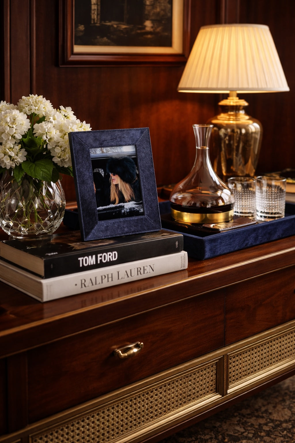 Marco para Foto Corviglia Hair-On-Hide Leather en color Navy.