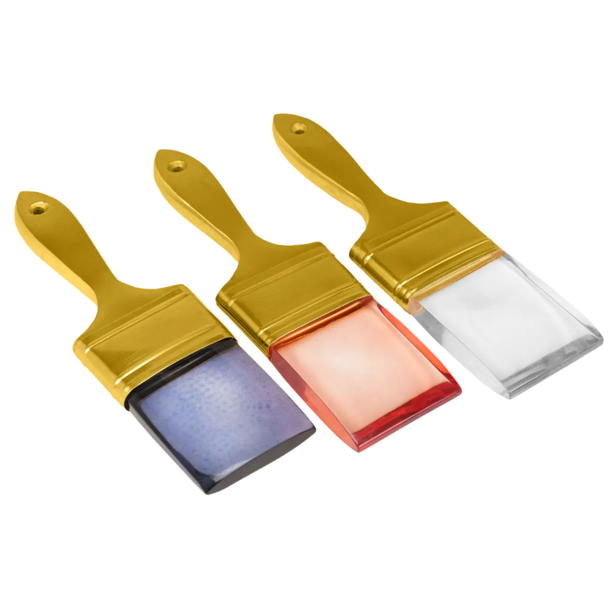Brushes gold wall art (set 3)