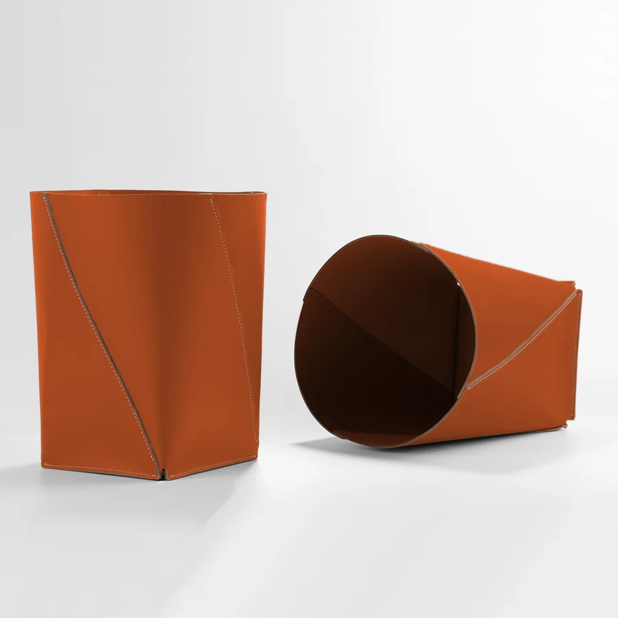 Cesto de Papel Extra Grande en Cuero Reciclado