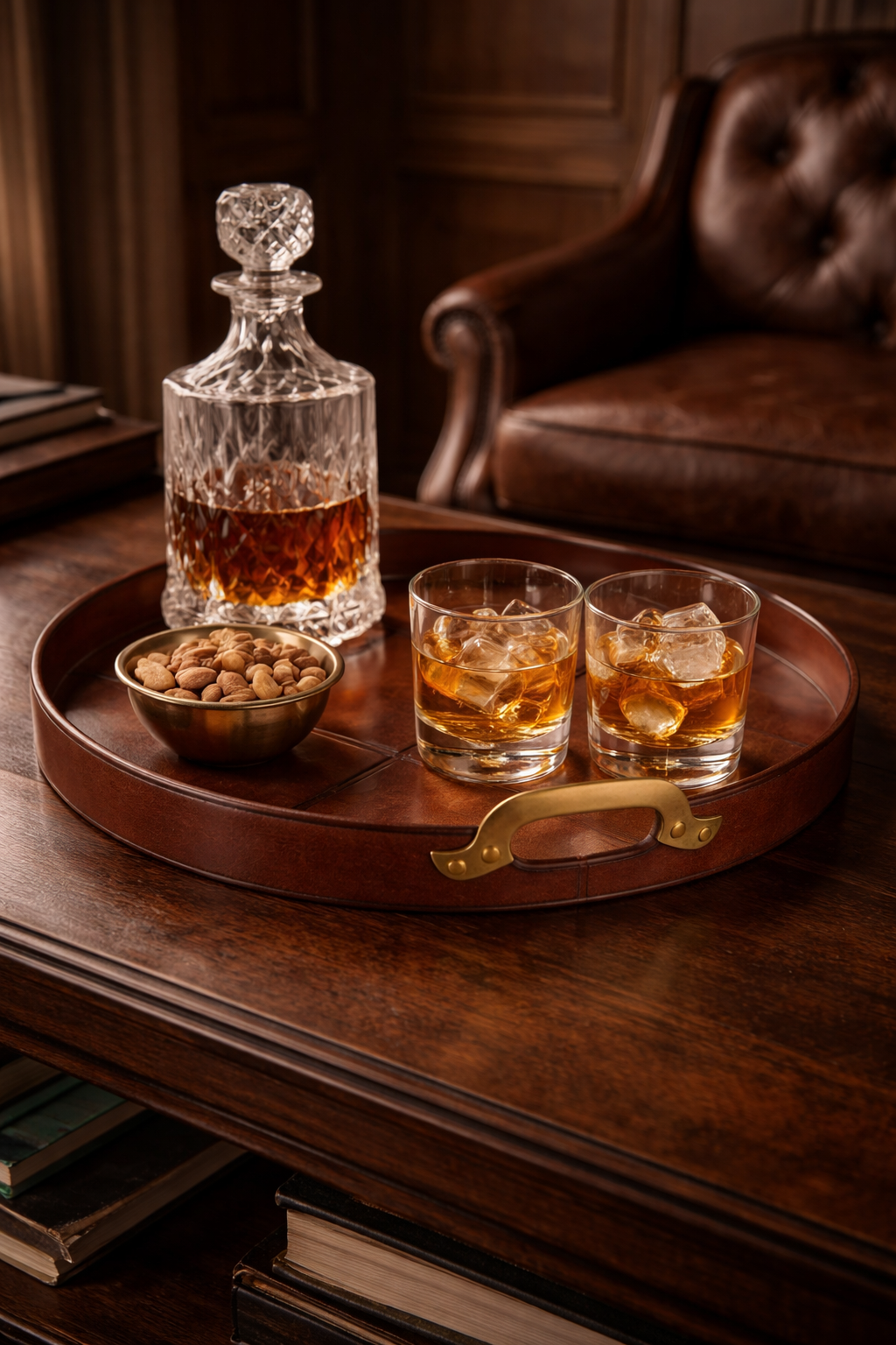 Bandeja Redonda Aspen de Cuero