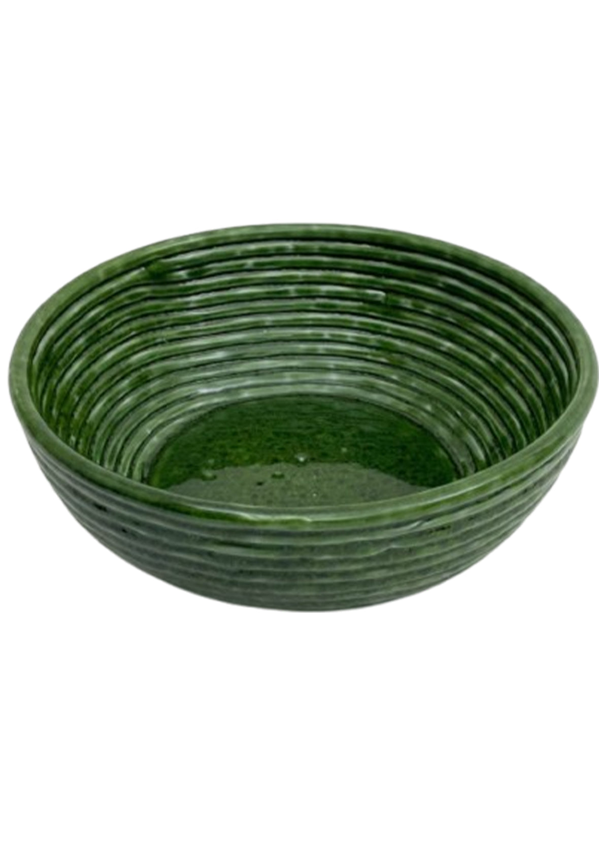 Tazón Acanalado Verde Cerámica- Esmerald