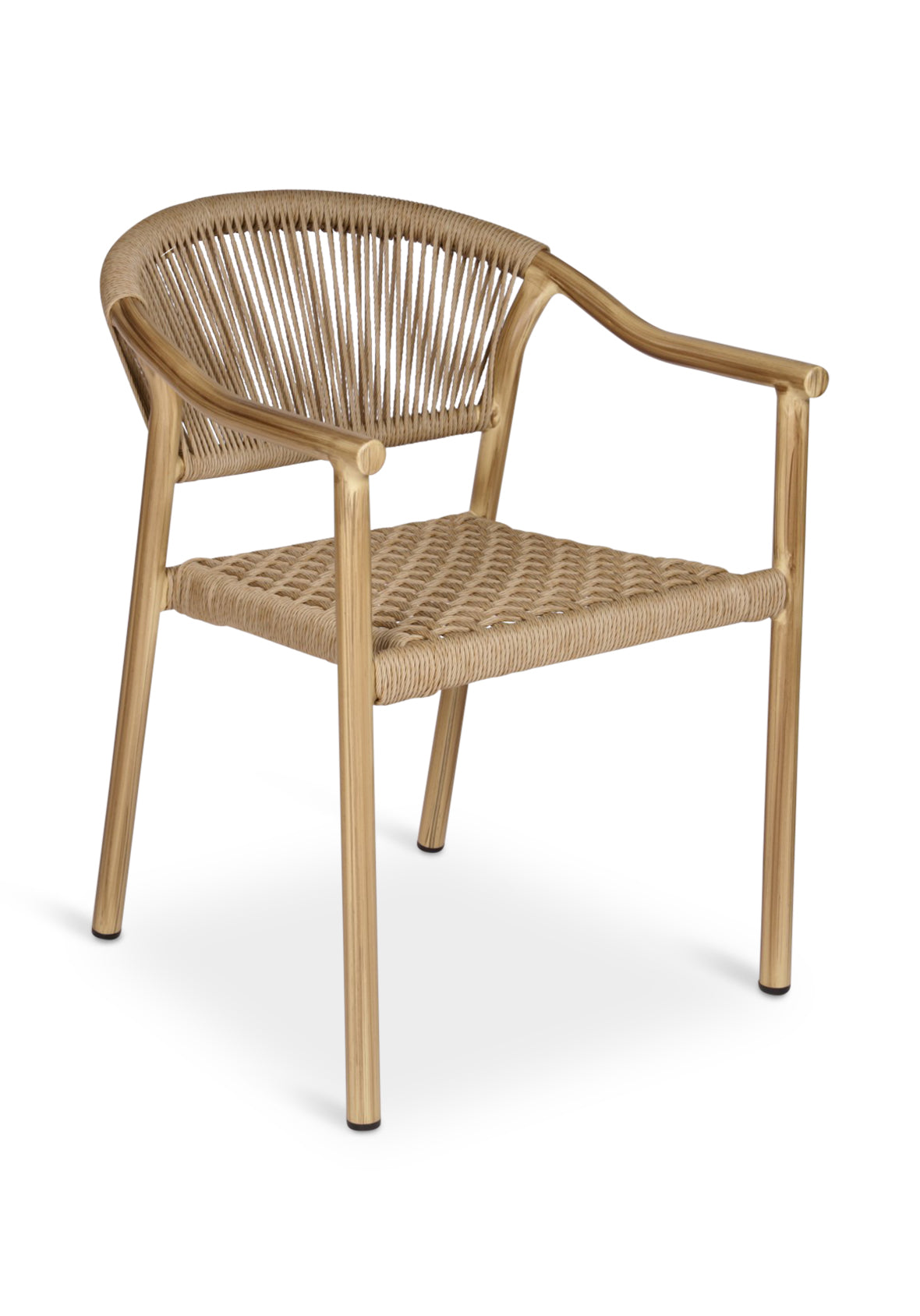 Silla de Exterior Alea de Aluminio con Respaldo Tejido Acabado Natural Obscuro