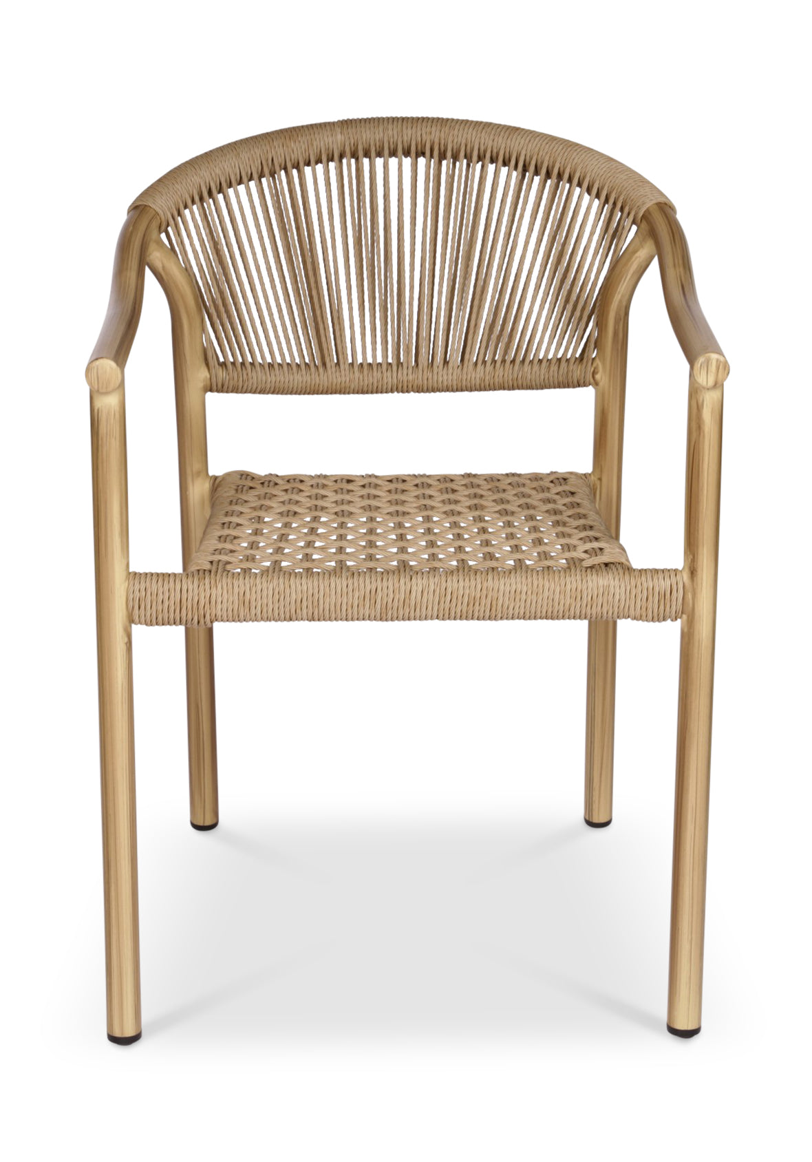 Silla de Exterior Alea de Aluminio con Respaldo Tejido Acabado Natural Obscuro