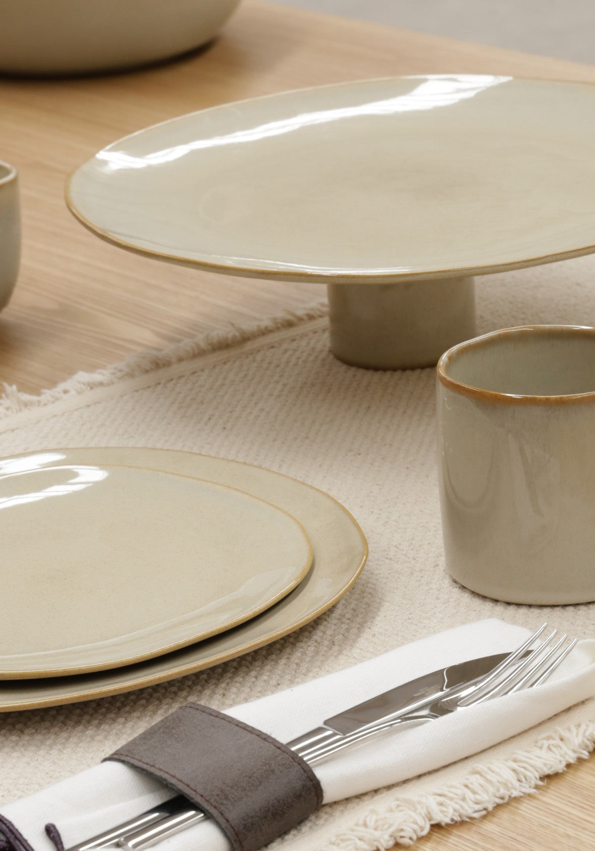 Set de 4 tazas de cerámica con asa para Latte – Colección ORGÁNICA – Hechas en Portugal