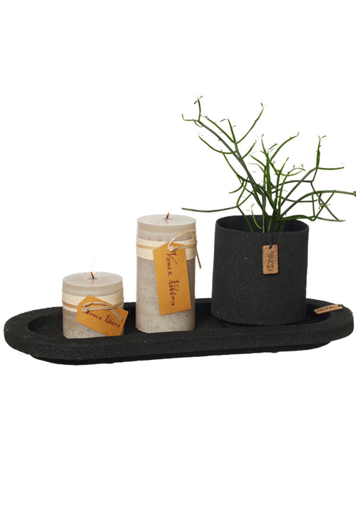 Bandeja Artesanal Sostenible de Papel Reciclado -Wood'z Oval Tray Ash