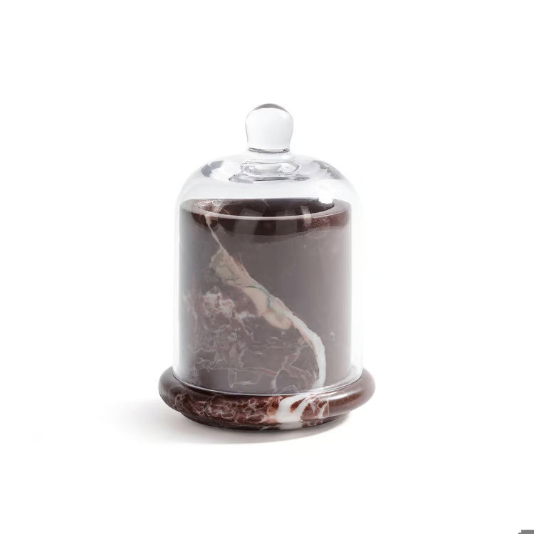Marbella Scented Candle Jar w/ Cloche, Cedar Leaf