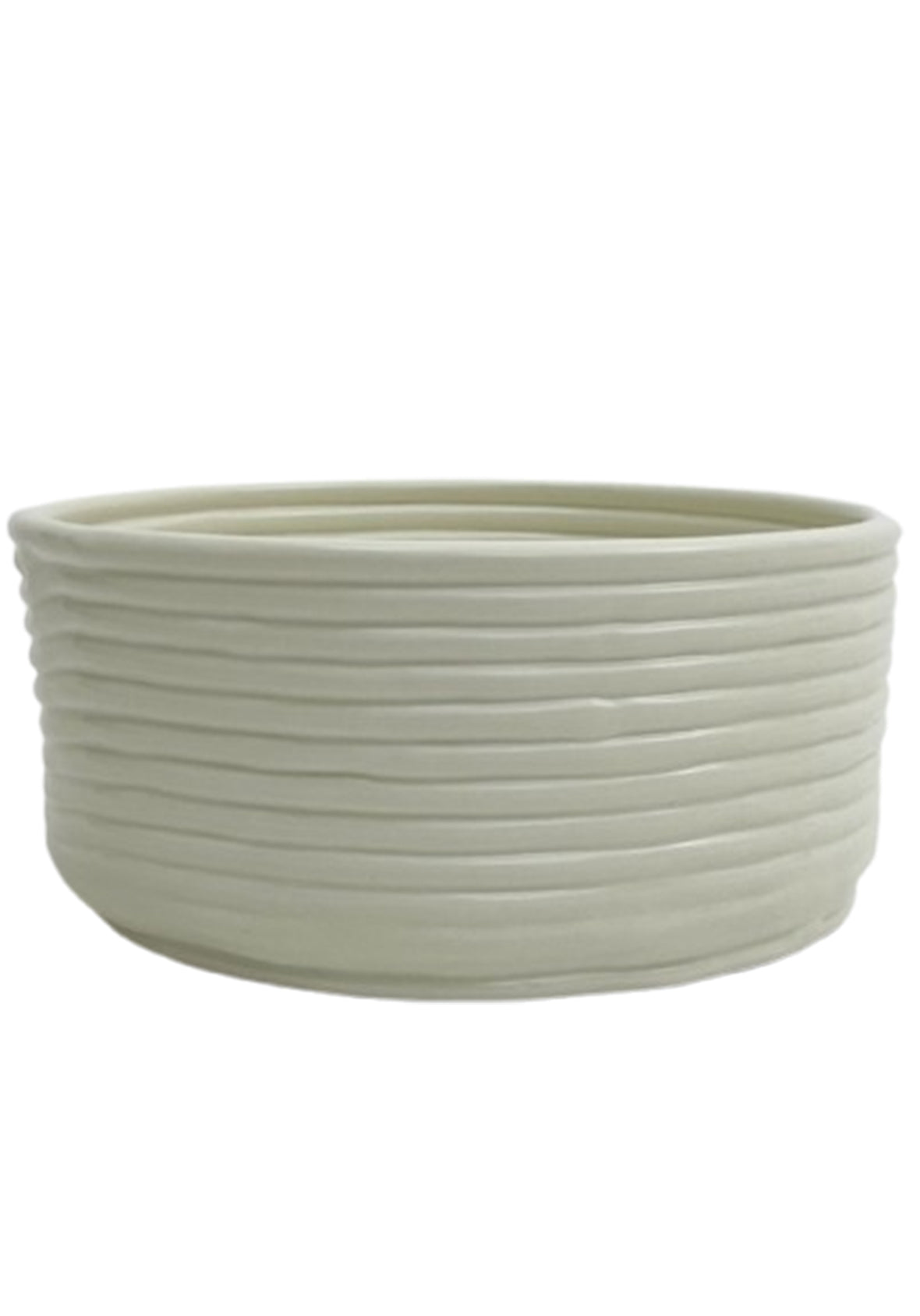 Bowl Acanalada Mediana Blanca Cerámica
