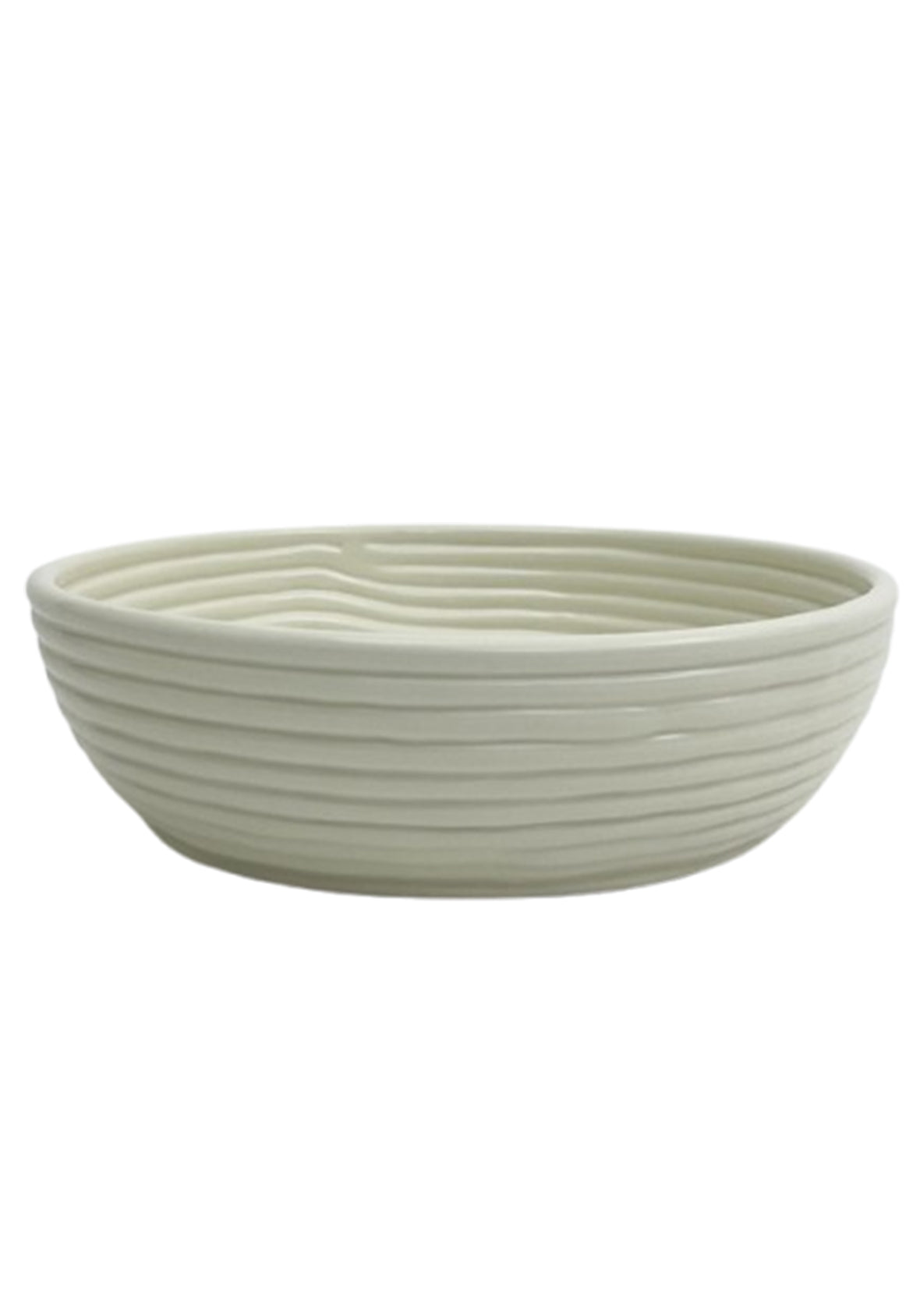 Bowl Acanalada Grande Blanca Cerámica