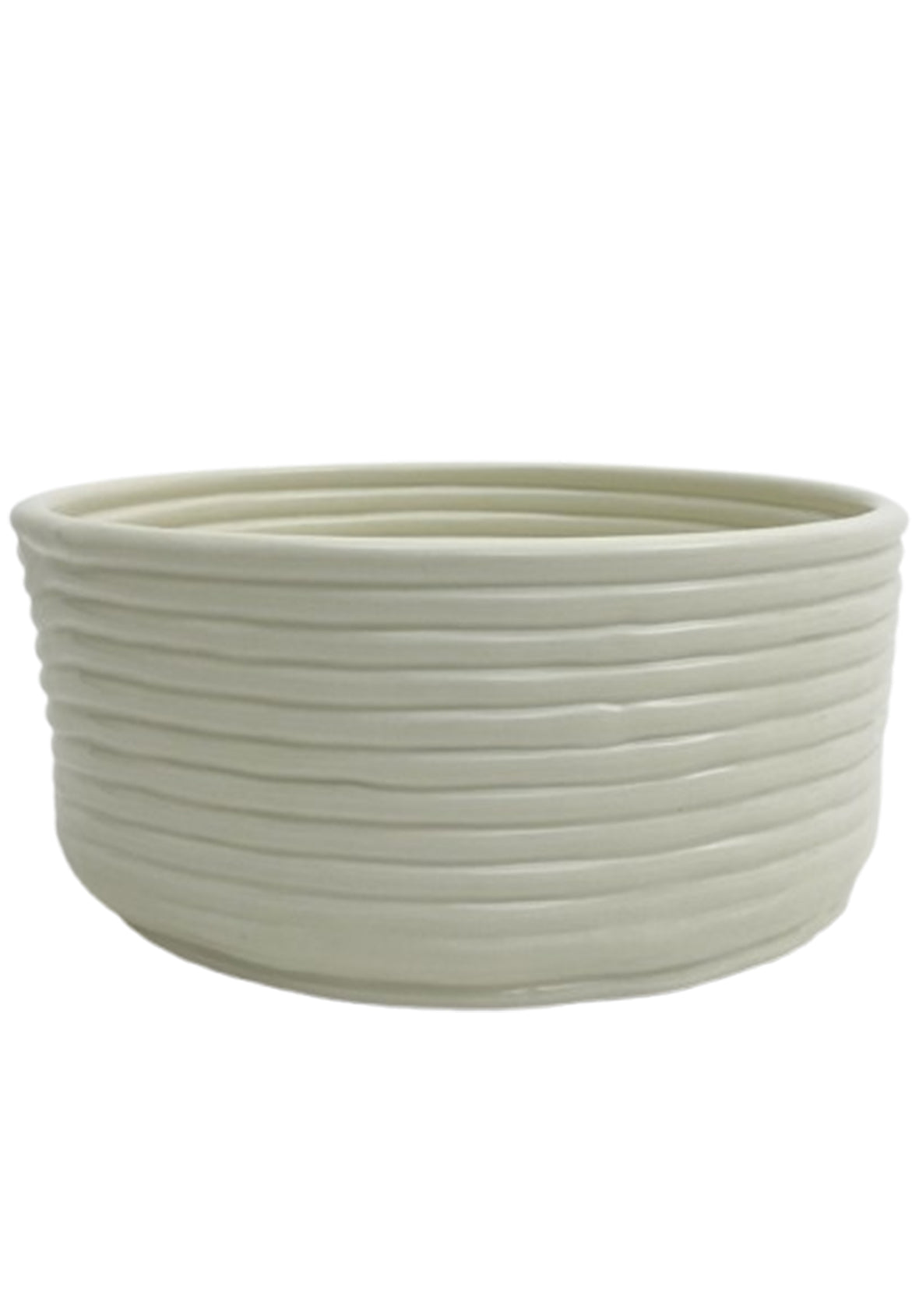 Bowl Acanalada Mediana Blanca Cerámica