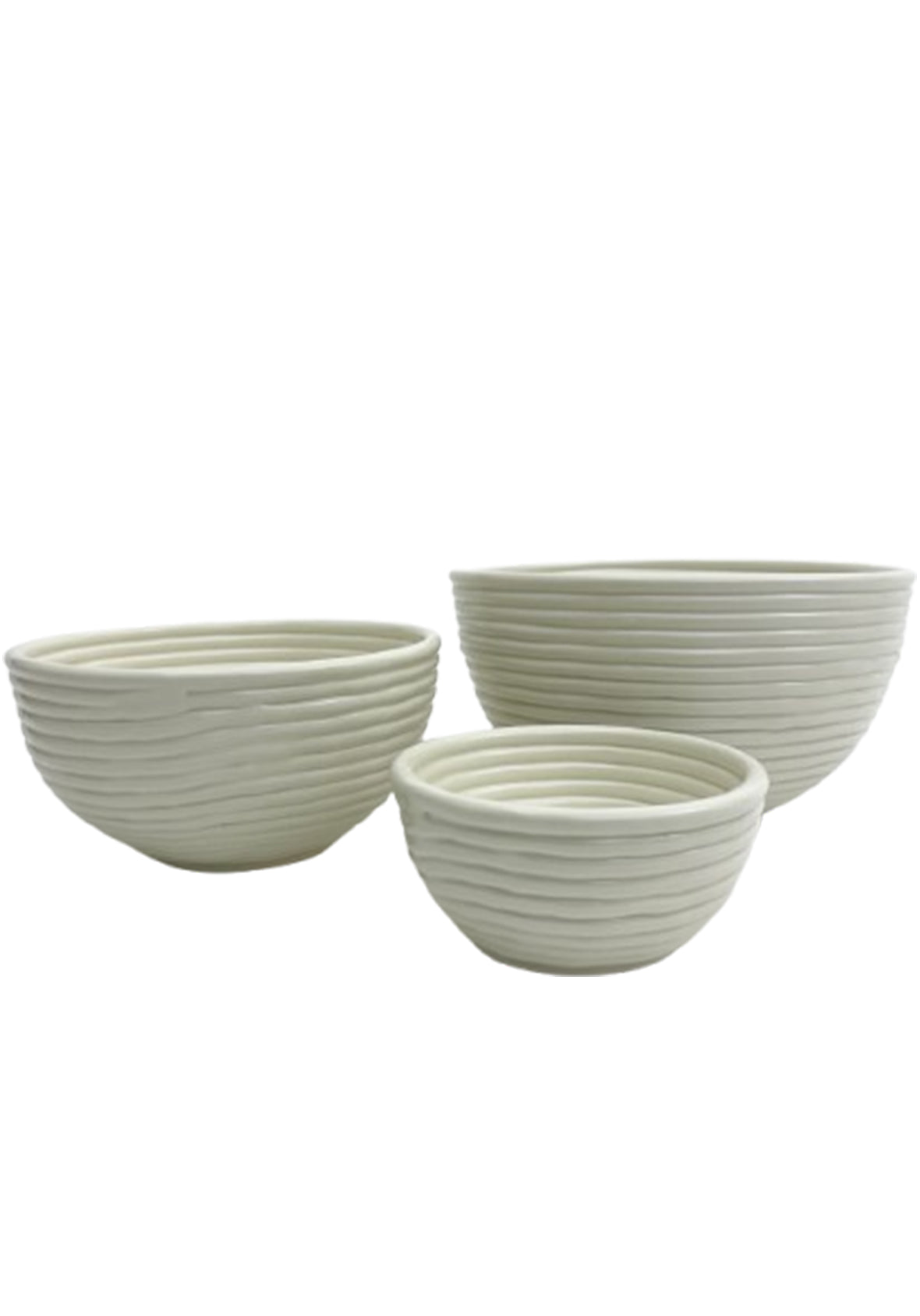 Bowl Acanalado Pequeño Blanco Cerámica