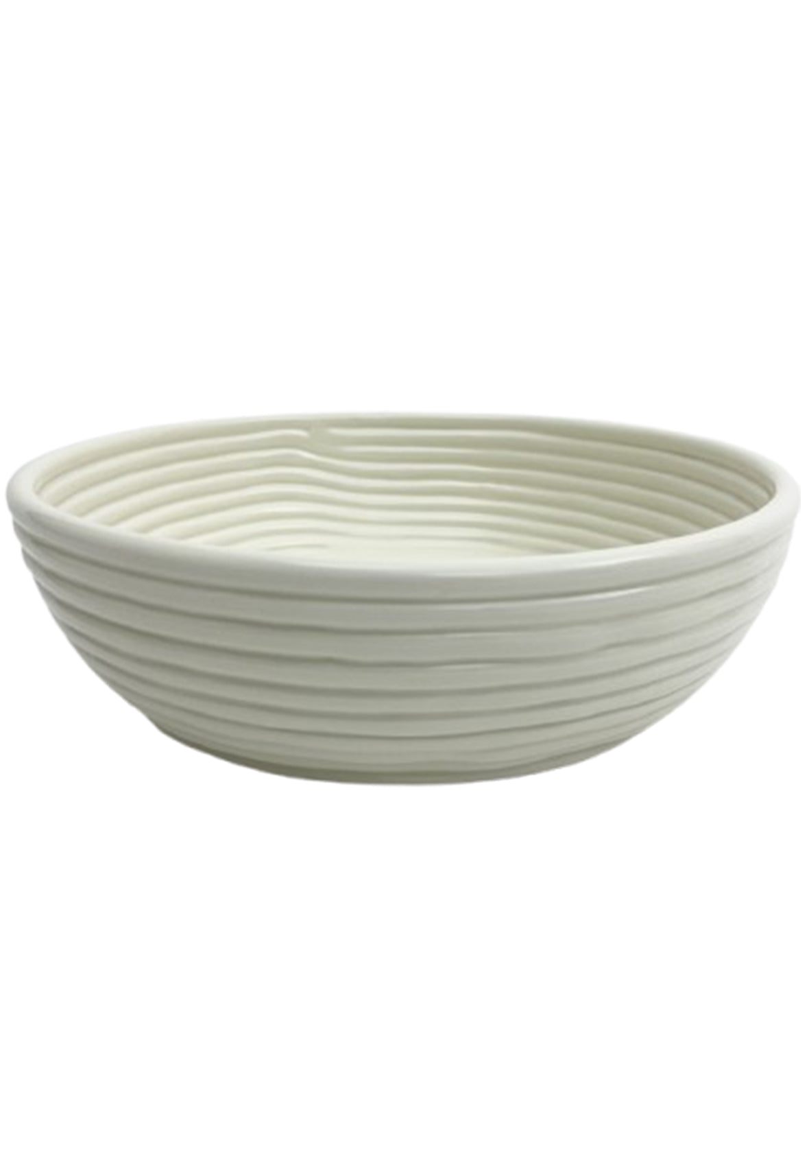 Bowl Acanalada Grande Blanca Cerámica