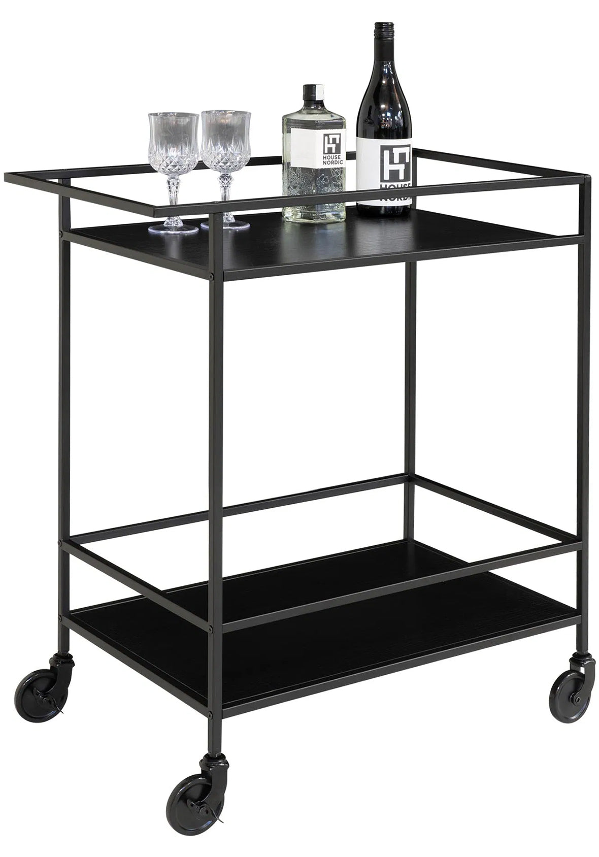 Vita Bar Trolley Carrito de Bar Acero Negro