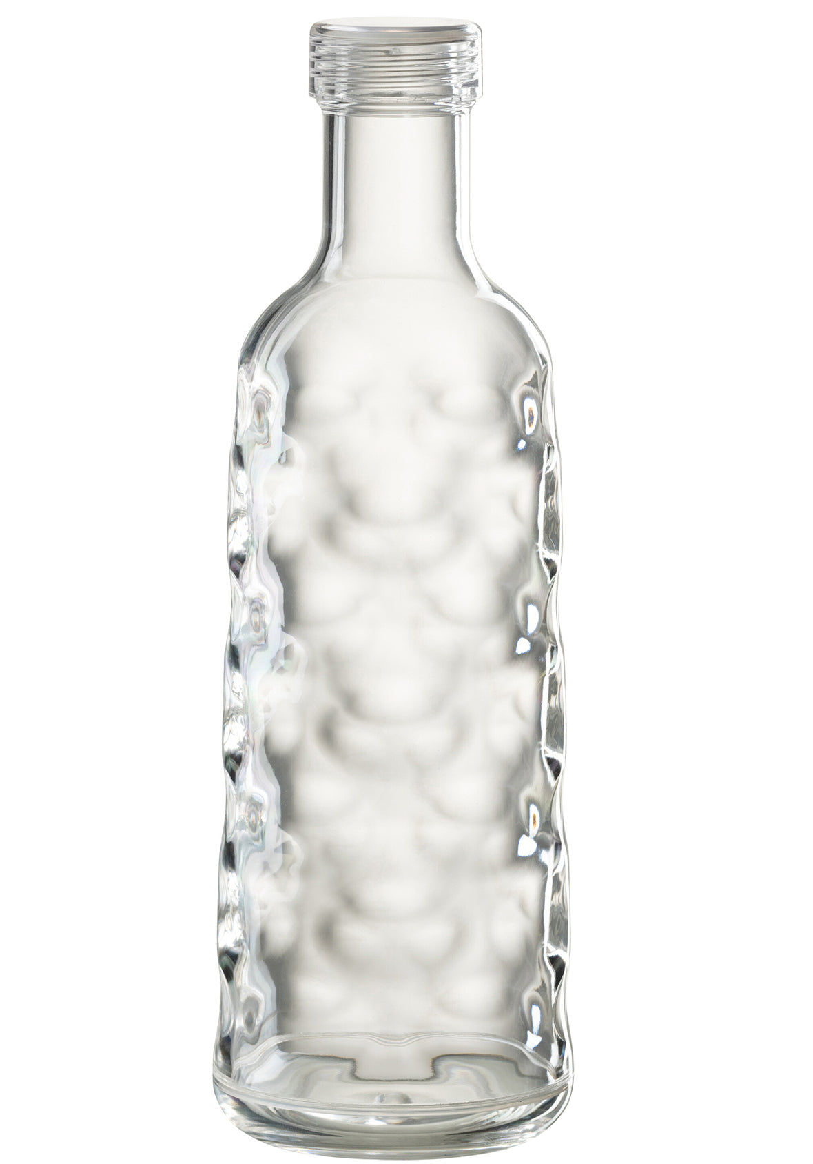 Botella de plástico traslúcida con textura martillada Bruma