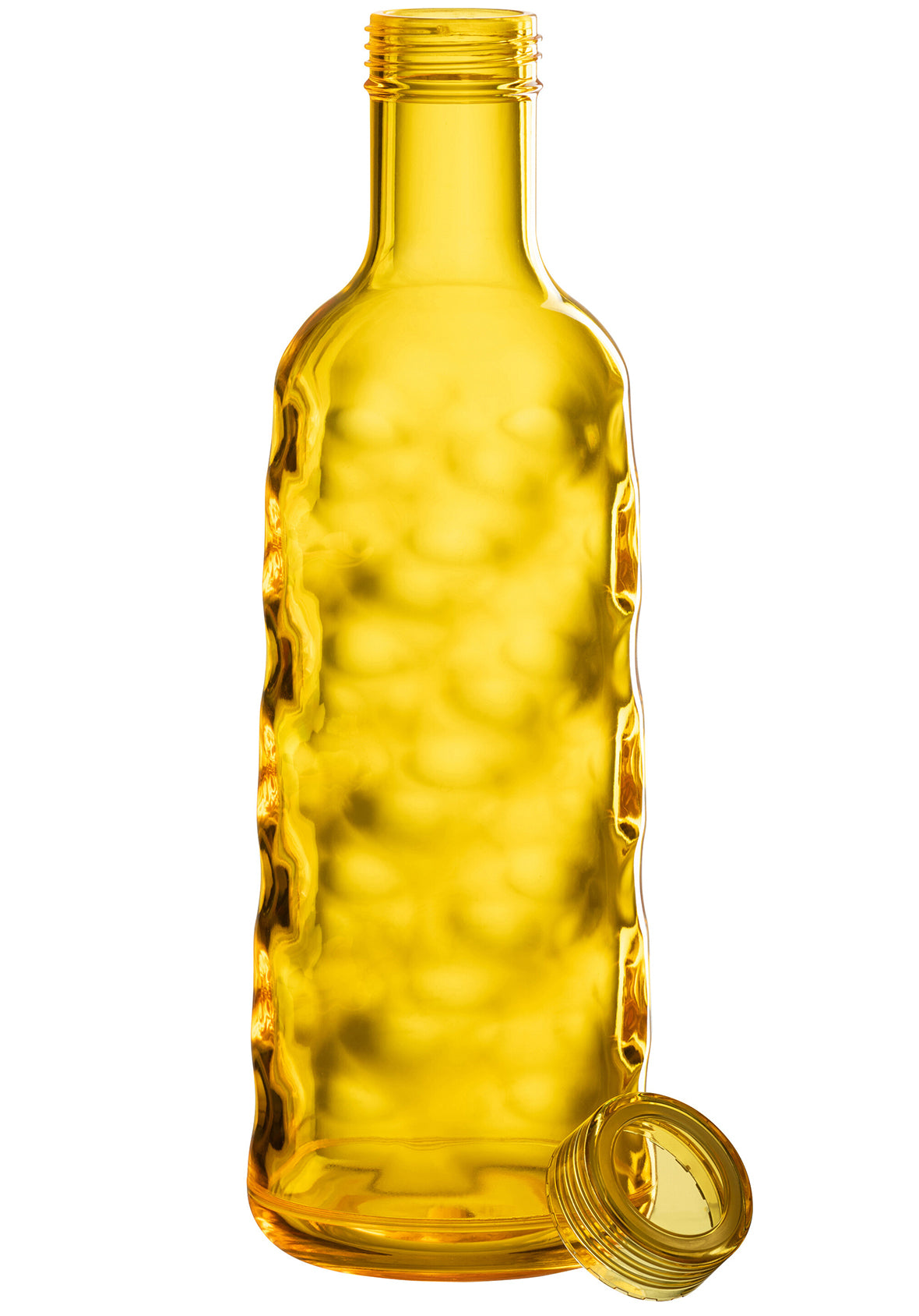 Botella de plástico traslúcida con textura martillada Bruma