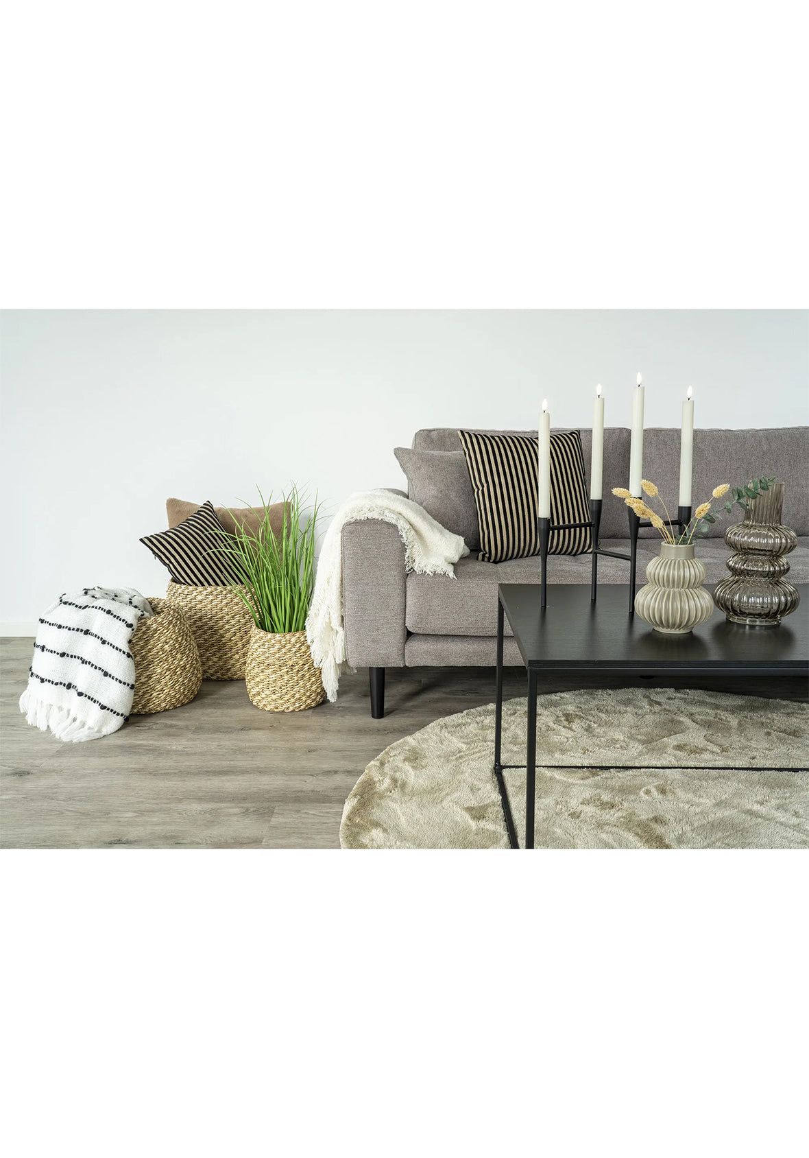 Porta Velas Decorativo Moderno- Candle Holder Negro de Acero