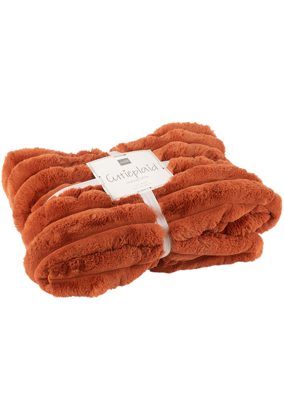 Frazada Plaid Corduroy Naranja Acanalada