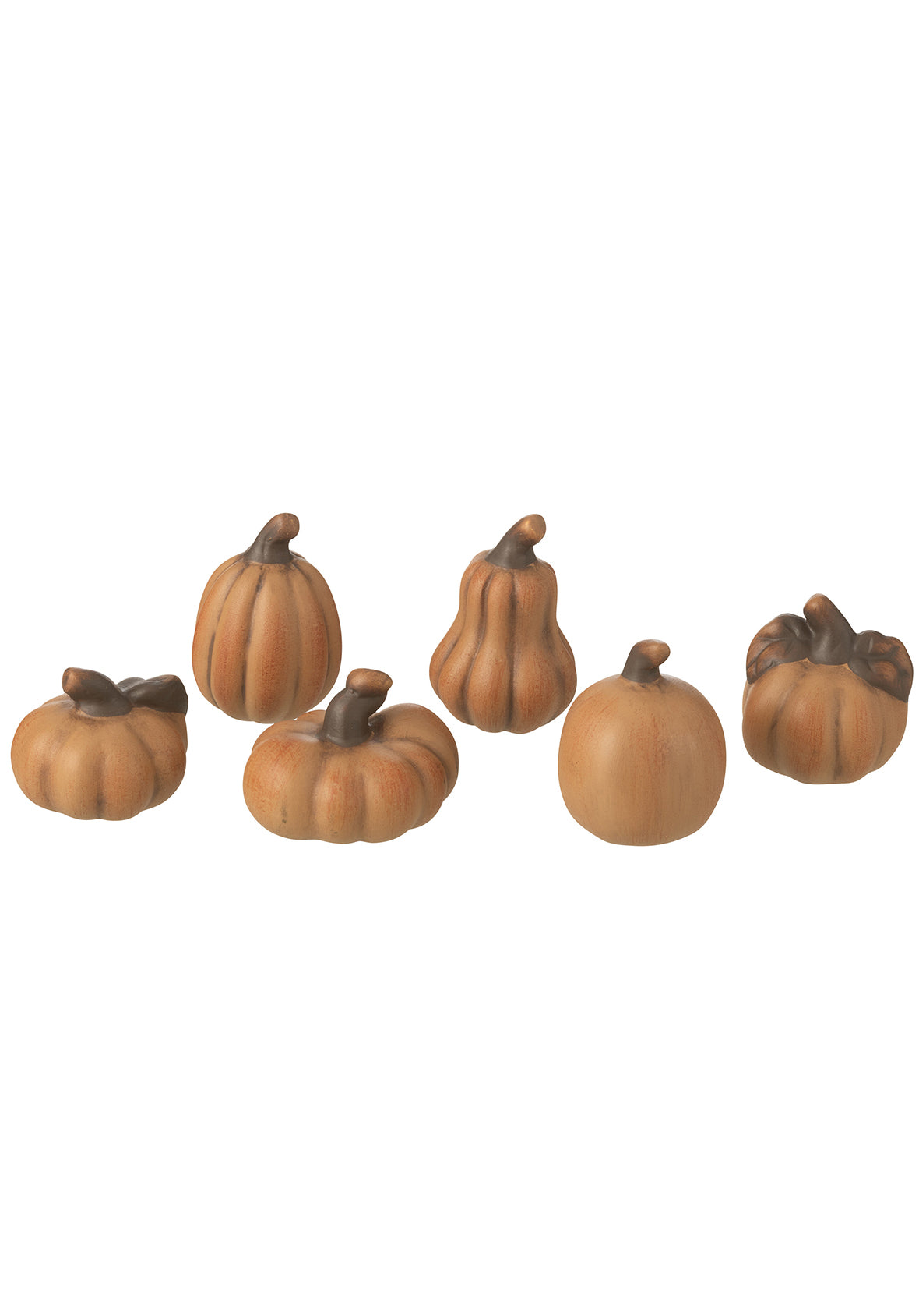 Set de 6 Calabazas de Porcelana Marrón – Decoración Otoñal