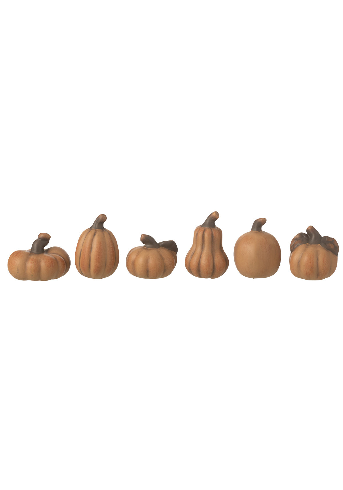 Set de 6 Calabazas de Porcelana Marrón – Decoración Otoñal