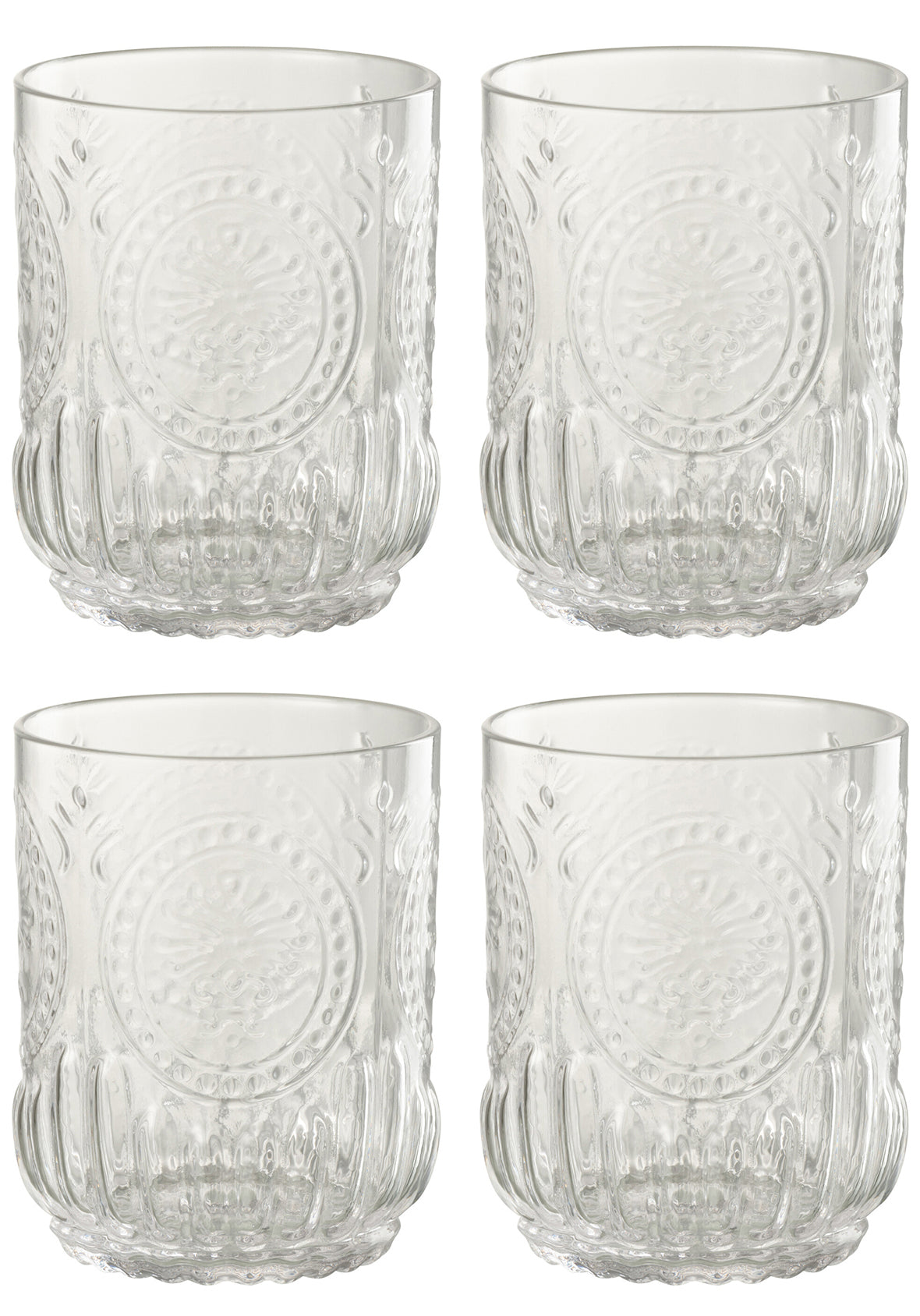 Set de 4 vasos vidrio Maya