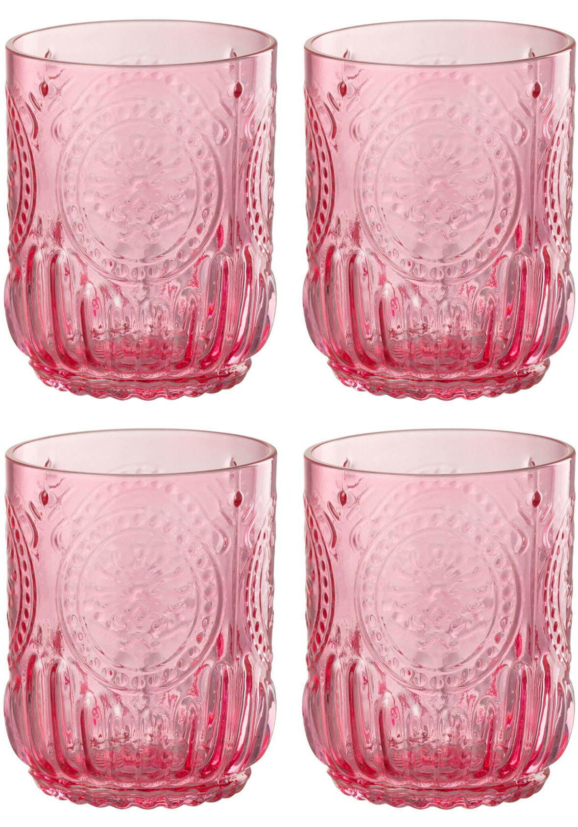 Set de 4 vasos vidrio Maya