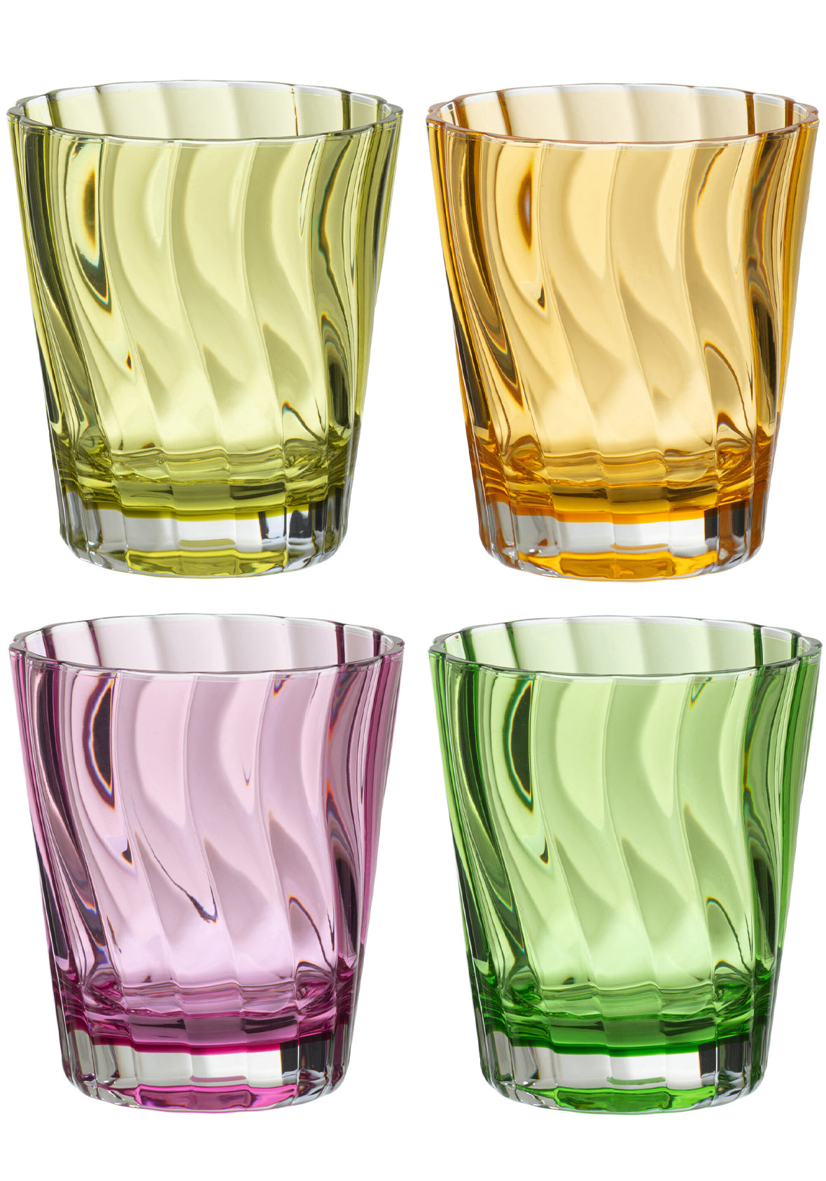 Set de 4 vasos Wave mix de plastico