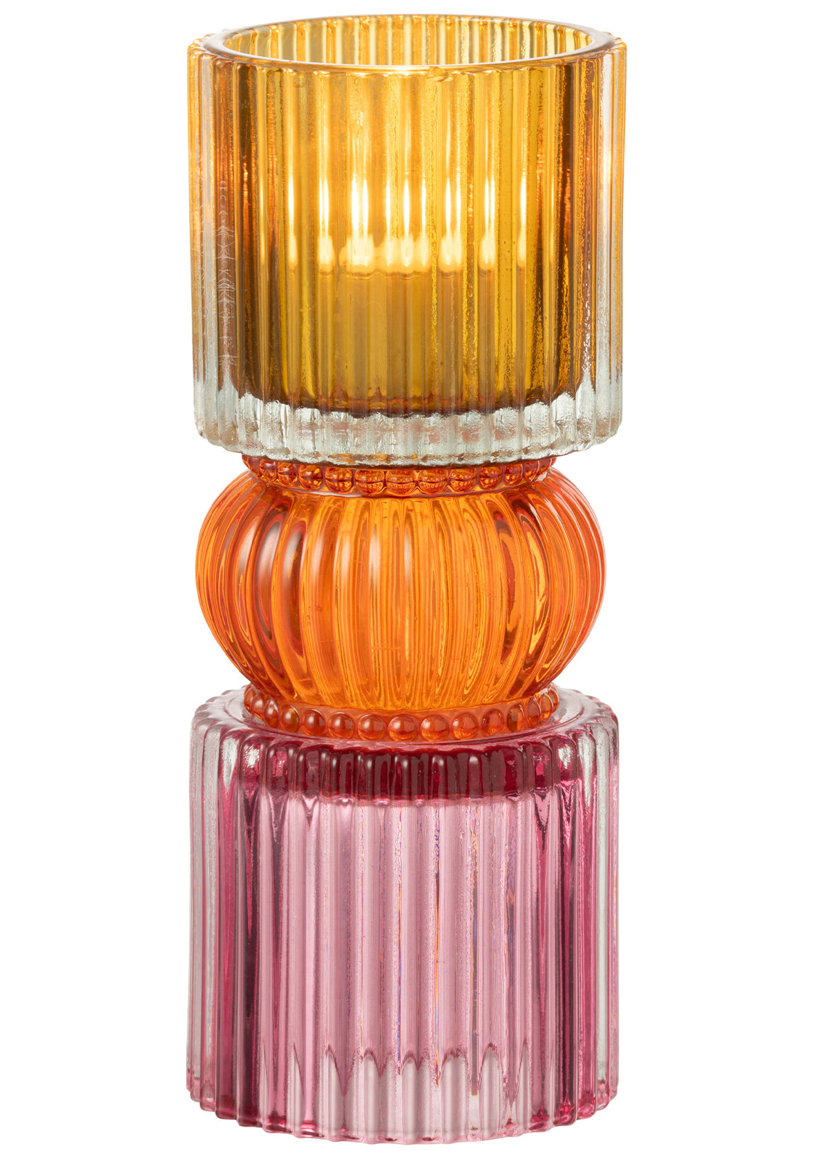 Portavelas de vidrio – Colección Jazzy – Mix de colores