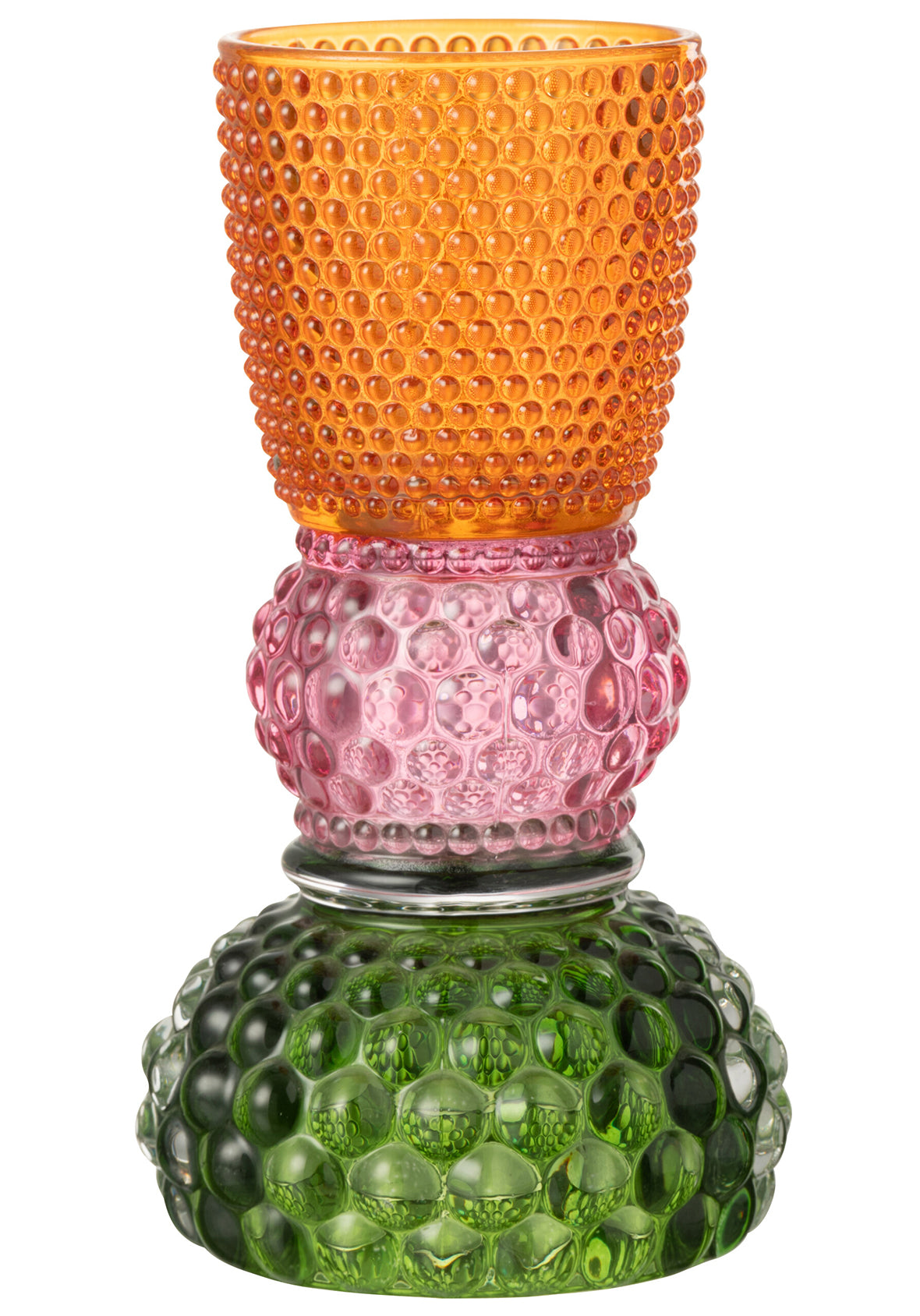 Portavelas de vidrio – Colección Jazzy – Mix de colores