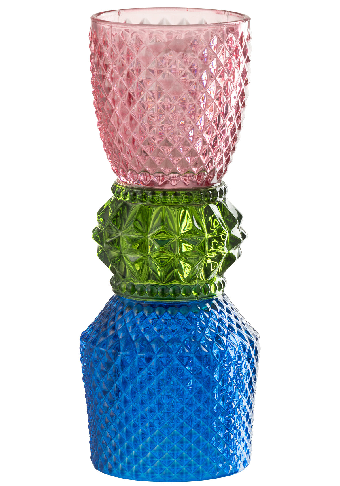 Portavelas de vidrio – Colección Jazzy – Mix de colores