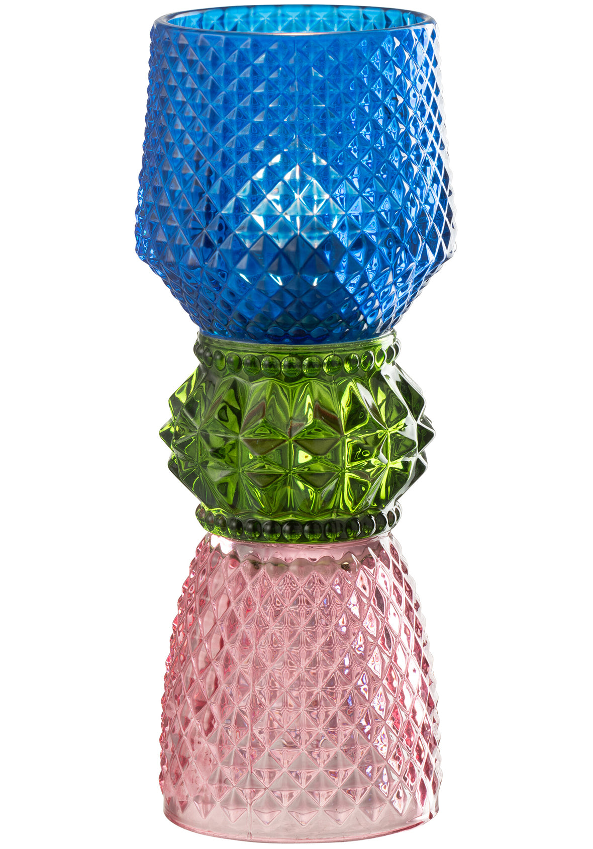 Portavelas de vidrio – Colección Jazzy – Mix de colores